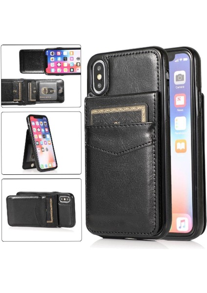 Kredi Manyetik Toka Kılıfı ile IPhone Xs Max Kart Tutucu ile Uyumlu (Yurt Dışından)