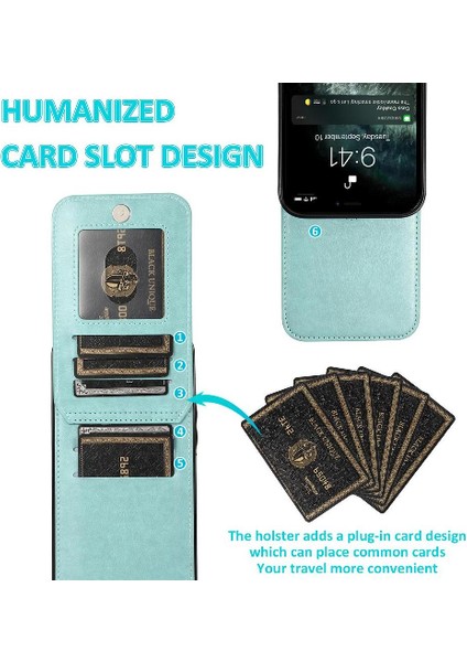 IPhone 12 Pro Max Kart Tutucu Premium Deri Manyetik ile Uyumlu (Yurt Dışından)