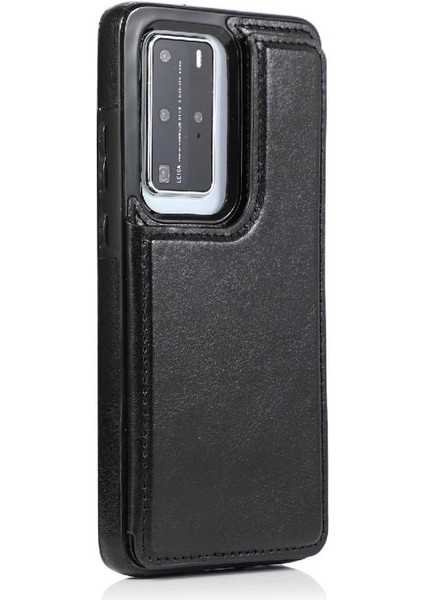 Huawei P40 Kart Yuvaları Için Cüzdan Durumda Çift Manyetik Toka Kickstand Pu (Yurt Dışından) modelleri