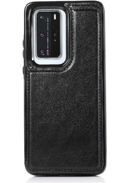Huawei P40 Kart Yuvaları Için Cüzdan Durumda Çift Manyetik Toka Kickstand Pu (Yurt Dışından) indirimleri
