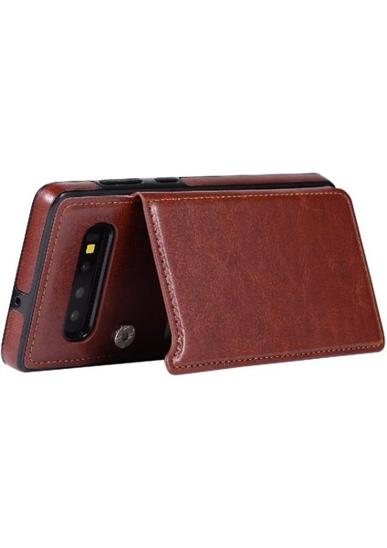 Kart Tutucu Çift ile Samsung Galaxy S10 Artı Pu Deri Için Cüzdan Kılıf (Yurt Dışından) modelleri
