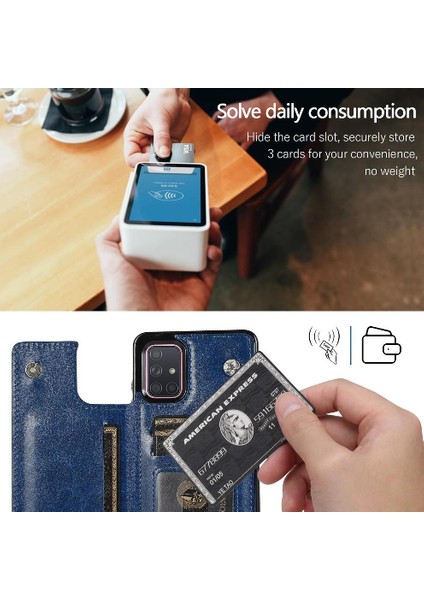 Kart Tutucu Kickstand Çift ile Samsung Galaxy A71 4g Için Cüzdan Kılıf (Yurt Dışından)