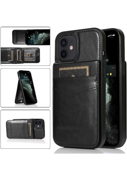 Kredi Kartı ile IPhone 12 Mini Manyetik Toka Kickstand ile Uyumlu (Yurt Dışından)