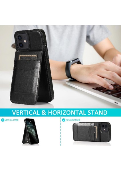 Kredi Kartı ile IPhone 12 Mini Manyetik Toka Kickstand ile Uyumlu (Yurt Dışından)