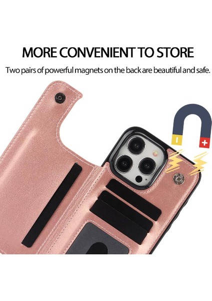 Kart Tutucu Kart Yuvaları Çift ile IPhone 15 Pro Kickstand Için Cüzdan Kılıf (Yurt Dışından)