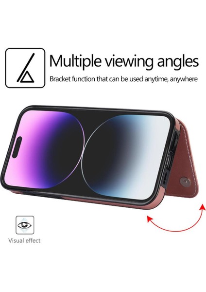 Kart Tutucu Kart Yuvaları Çift ile IPhone 15 Pro Kickstand Için Cüzdan Kılıf (Yurt Dışından)