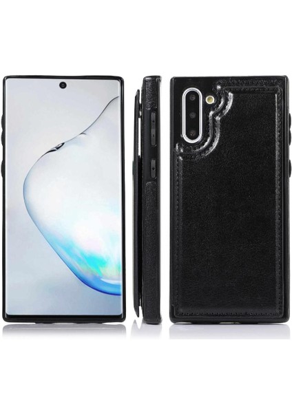 Samsung Galaxy NOTE10 Kickstand Pu Deri Kart Yuvaları ile Cüzdan Kılıf (Yurt Dışından) indirimleri