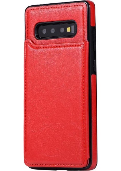 Kart Tutucu Çift ile Samsung Galaxy S10 Artı Pu Deri Için Cüzdan Kılıf (Yurt Dışından)