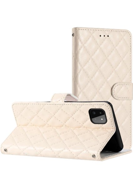 Samsung Galaxy A22 5g Kickstand Tpu Darbeye Manyetik Pu Için Flip Case (Yurt Dışından)