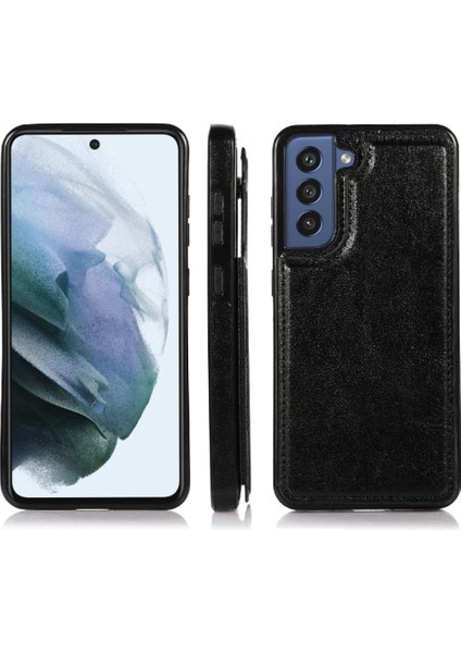 Samsung Galaxy S21 Fe Kart Yuvaları Için Cüzdan Durumda Çift Manyetik Toka Pu (Yurt Dışından)