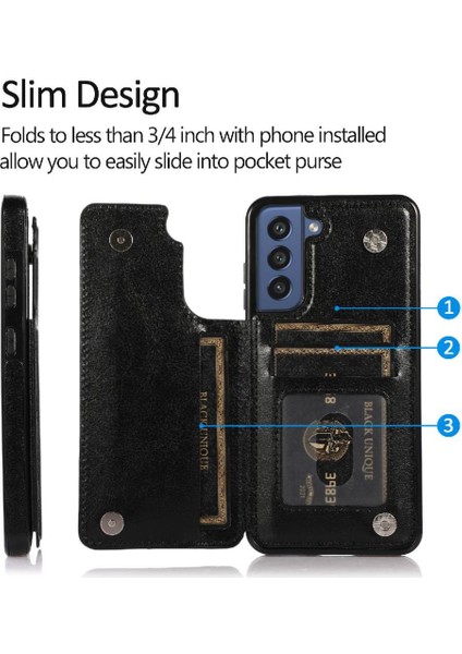 Samsung Galaxy S21 Fe Kart Yuvaları Için Cüzdan Durumda Çift Manyetik Toka Pu (Yurt Dışından) fırsatları