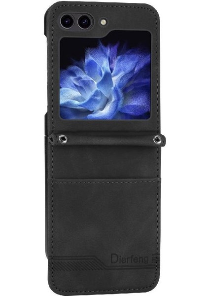 Samsung Galaxy Z Flip 5 Için Flip Case Bileklik Kart Yuvaları Manyetik Nakit (Yurt Dışından)