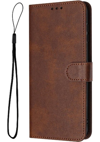 Oneplus 10T Için Flip Case 5g Kickstand Saf Renk Toka Pu Deri ile (Yurt Dışından)