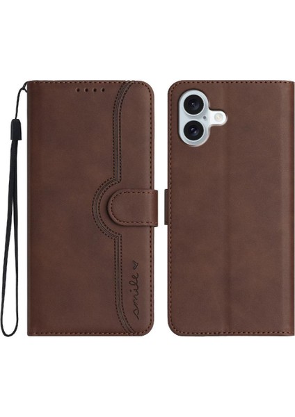 IPhone 16 Plus Kılıf Cüzdan Premium Pu Dahili Mıknatıs Kapağı ile Uyumlu (Yurt Dışından)