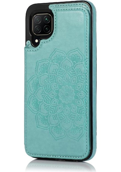 Huawei P40 Lite Desen Çiçek Kabartmalı Için Kart Tutucu Kılıf ile Cüzdan (Yurt Dışından)
