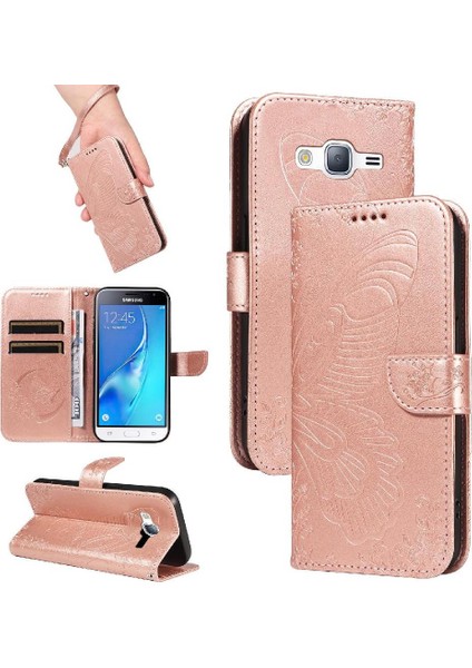 Kredi Kartı Yuvası Ayrılabilir El ile Samsung Galaxy J3 2016 Için Flip Case (Yurt Dışından)