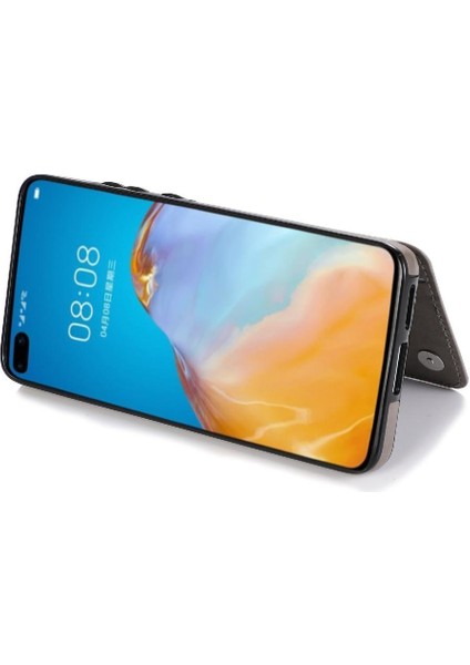 Cüzdan Kart Tutucu Kılıf ile Huawei P40 Pro Pu Deri Çevirme Darbeye (Yurt Dışından)