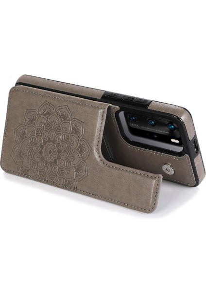 Cüzdan Kart Tutucu Kılıf ile Huawei P40 Pro Pu Deri Çevirme Darbeye (Yurt Dışından)