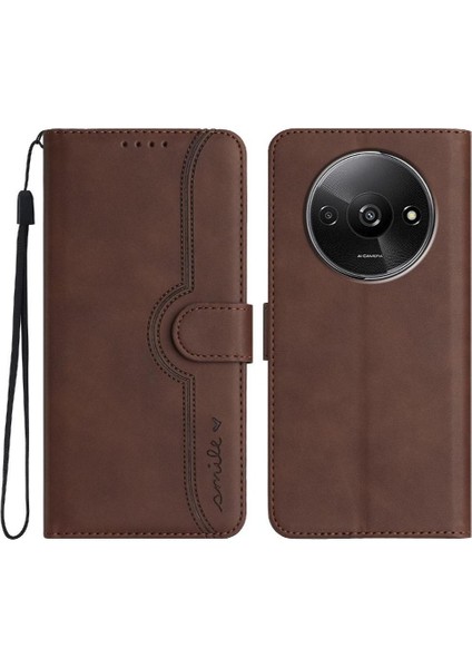 Xiaomi Redmi A3 Durumda Premium Pu Cüzdan Dahili Mıknatıs ile Uyumlu (Yurt Dışından)