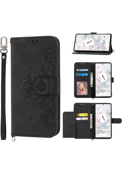 Google Piksel 6 Bileklik Kabartmalı Çoklu Kredi Kartı Için Flip Case (Yurt Dışından)