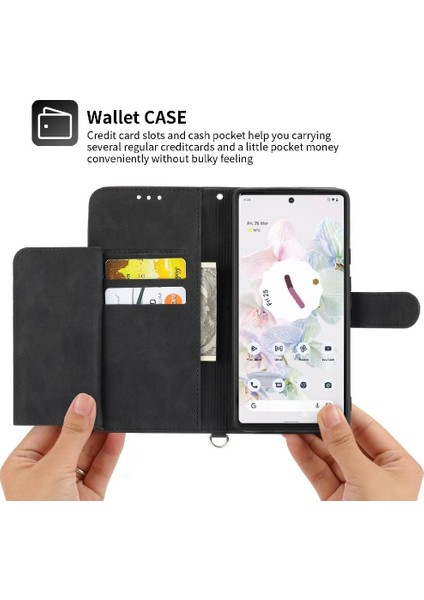 Google Piksel 6 Bileklik Kabartmalı Çoklu Kredi Kartı Için Flip Case (Yurt Dışından)