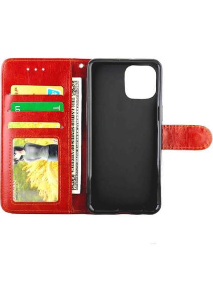 IPhone 12 Için Flip Case Mini Kickstand Kart Tutucu Pu Deri Darbeye (Yurt Dışından)
