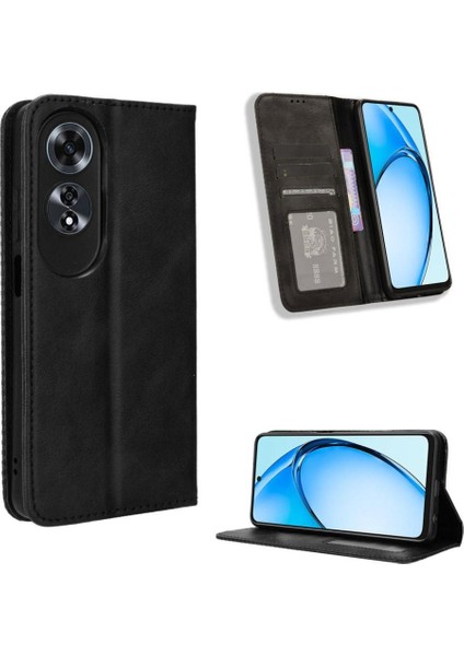 Oppo A60 4g Cüzdan Manyetik Kapatma Pu Deri Için Kılıf (Yurt Dışından)
