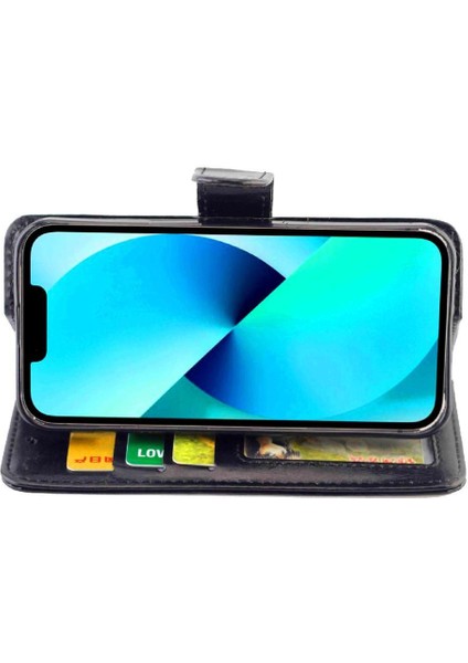 IPhone 13 Için Flip Case Pro Pu Deri Manyetik Kapatma Kickstand Kart (Yurt Dışından)