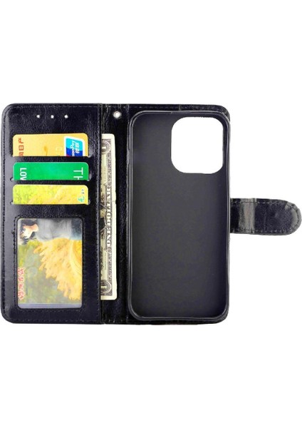 IPhone 13 Için Flip Case Pro Pu Deri Manyetik Kapatma Kickstand Kart (Yurt Dışından)