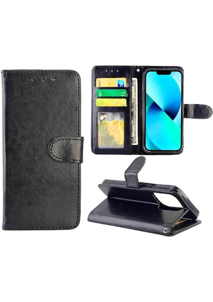 IPhone 13 Için Flip Case Pro Pu Deri Manyetik Kapatma Kickstand Kart (Yurt Dışından)