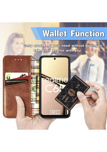Realme C65 Için Flip Case Moda Tasarım Deri Kılıf Kapak Kapak Cüzdan (Yurt Dışından) indirimleri
