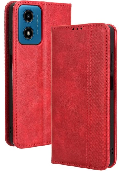 Motorola Moto G24/G24 Güç Cüzdan Manyetik Kapatma Pu Deri Kılıf (Yurt Dışından)
