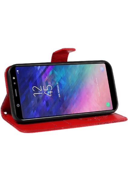 Samsung Galaxy A6 Artı Kredi Kartı Yuvası Kabartmalı Yüksek Flip Case (Yurt Dışından)