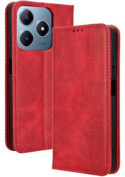 Realme C61 4g Manyetik Kapatma Cüzdan Pu Deri Kılıf (Yurt Dışından)