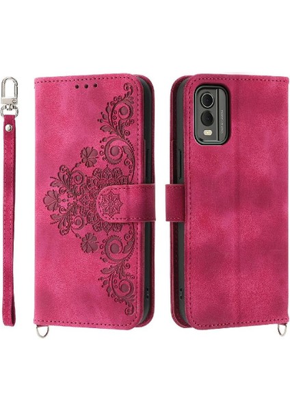 Nokia C32 Çoklu Kredi Kartı Yuvaları Için Flip Case Kabartmalı Darbeye Dayanıklı (Yurt Dışından)