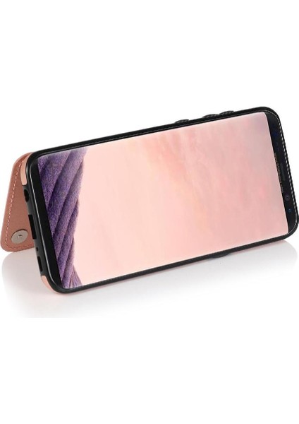 Samsung Galaxy S8 Artı Çift Düğmeler Pu Için Kart Tutucu Kılıf ile Cüzdan (Yurt Dışından)