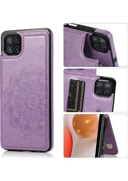 Samsung Galaxy A22 5g Flip Darbeye Pu Için Kart Tutucu Kılıf ile Cüzdan (Yurt Dışından)