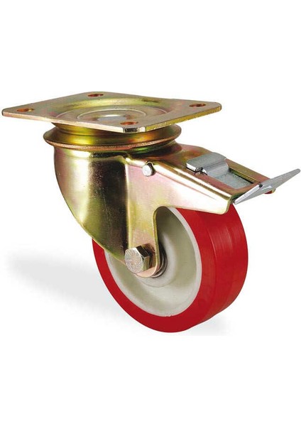 Poliüretan Teker Polyamid Sanayi Tekerleği Frenli - 150 mm Çap