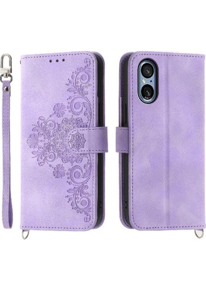 Sony Xperia 5 V Çoklu Kredi Kartı Yuvaları Için Flip Case Darbeye (Yurt Dışından) modelleri