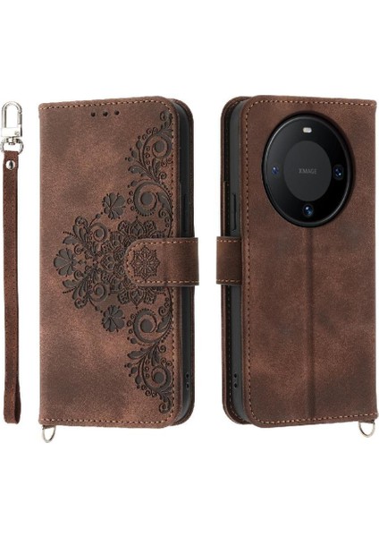 Huawei Mate 60 Bileklik Kabartmalı Çoklu Kredi Kartı Için Flip Case (Yurt Dışından)