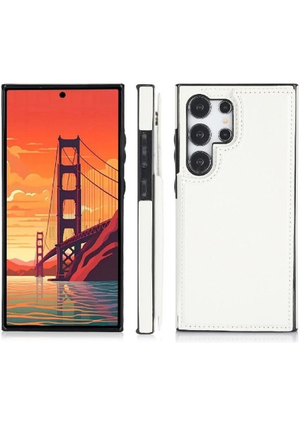 Samsung Galaxy S24 Ultra Kart Yuvaları Için Cüzdan Kılıf Pu Deri Çift (Yurt Dışından) fiyatları