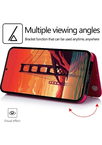 Cüzdan Kılıf Samsung Galaxy S23 Artı Çift Manyetik Toka Pu Deri (Yurt Dışından)