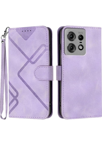Motorola Kenar 50 Pro Manyetik Kapak Için Flip Case Kart Yuvası Standı ile Pu (Yurt Dışından)