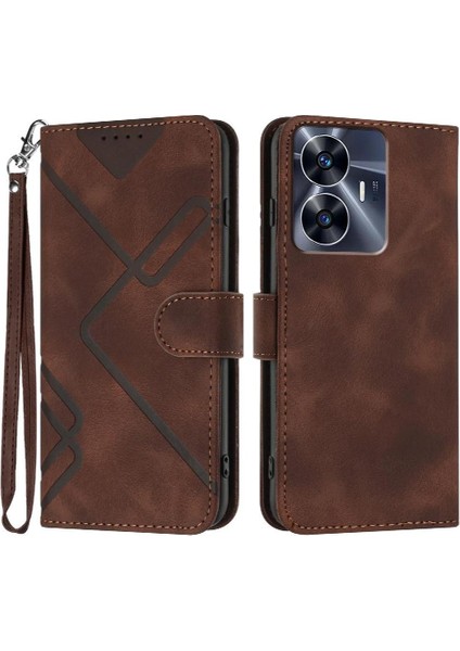 Realme C55 Flip Cüzdan Pu Deri Için Flip Case Kart Yuvası Standı ile Kapak (Yurt Dışından)