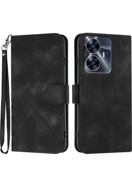 Realme C55 Flip Cüzdan Pu Deri Için Flip Case Kart Yuvası Standı ile Kapak (Yurt Dışından)