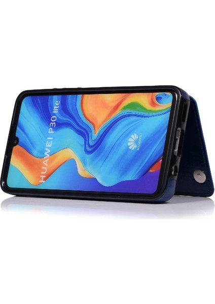Kart Tutucu Çift Toka ile Huawei P30 Lite Pu Deri Için Cüzdan Kılıf (Yurt Dışından) fiyatları