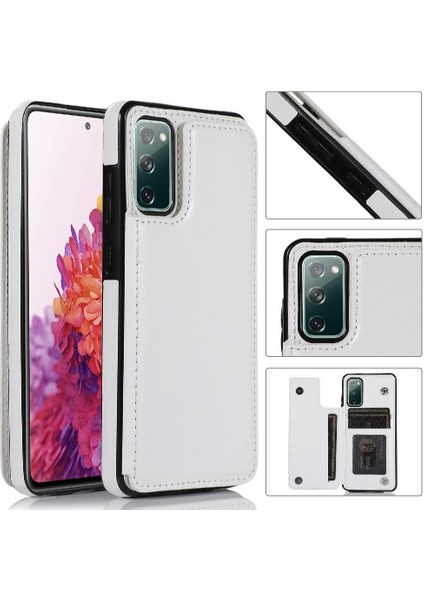 Kart Tutucu Çift Manyetik Pu ile Samsung Galaxy S20 Fe Için Cüzdan Kılıf (Yurt Dışından)