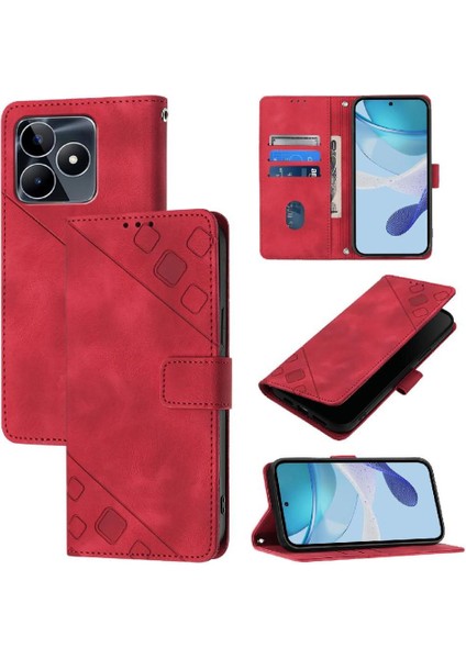 Realme C51 4g Kart Tutucu Cüzdan Kapak Çevirin Manyetik Deri (Yurt Dışından)