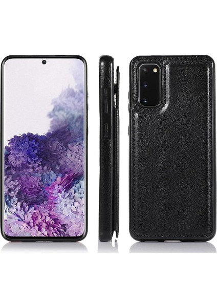 Kart Tutucu Pu Deri Kickstand ile Samsung Galaxy S20 Için Cüzdan Kılıf (Yurt Dışından)