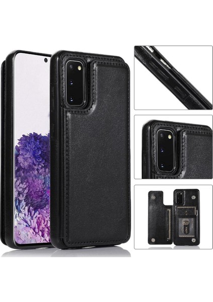 Kart Tutucu Pu Deri Kickstand ile Samsung Galaxy S20 Için Cüzdan Kılıf (Yurt Dışından) indirimleri